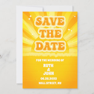 Save The Date Jaune Ensoleillé Mariage Économisez la Date sans P