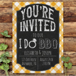 Save The Date Je fais BBQ Jaune nuptiale et Wedding shower Invit
