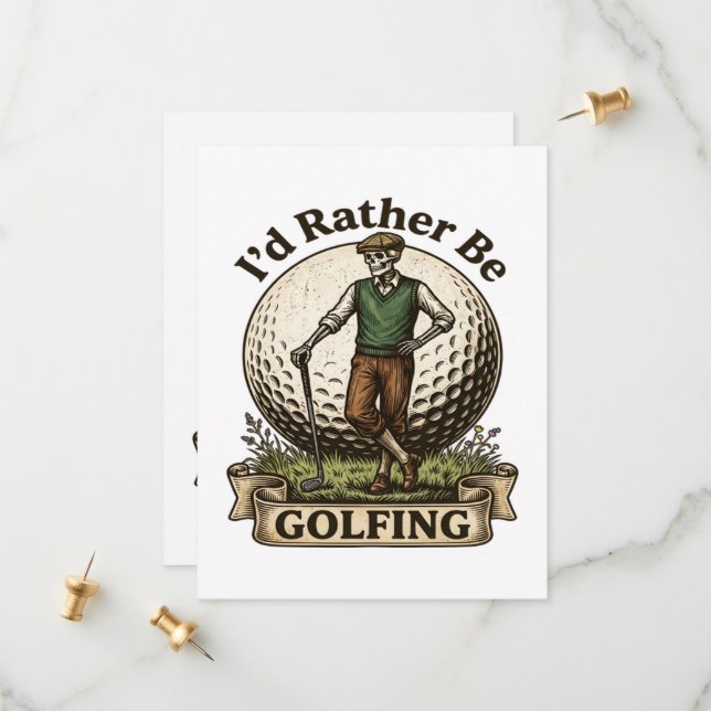 Save The Date Je préférerais jouer au golf  (Devant/Arrière en situation)