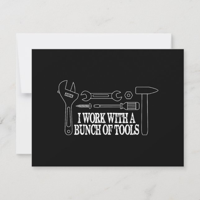 Save The Date Je travaille avec un tas d'outils - Funny Construc (Devant)