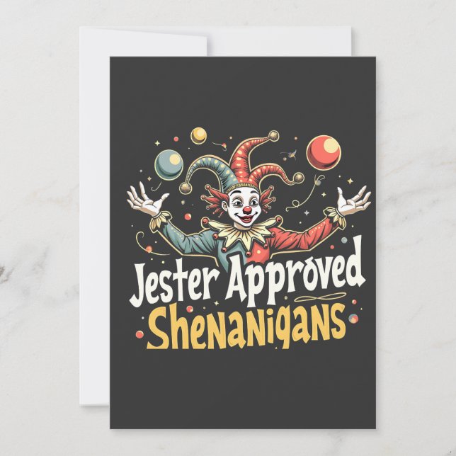 Save The Date Jester Approuvé Shenanigans Circus Clown (Devant)