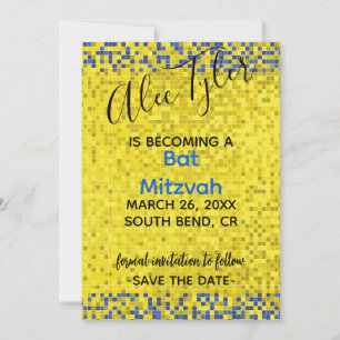 Save The Date Jeu de Bat mitzvah à la barre BM sur