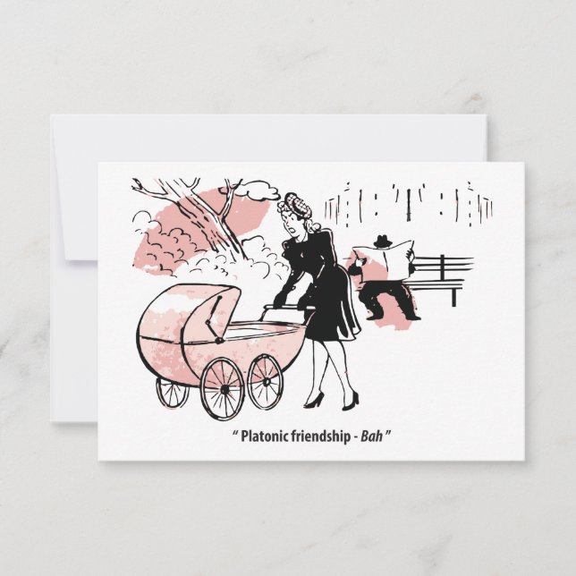 Save The Date Jeune mère avec poussette bébé, drôle (Devant)