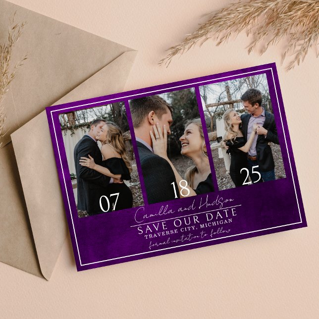 Save The Date Jewel Tone Romance | Amethyste | Mariage (Créateur téléchargé)
