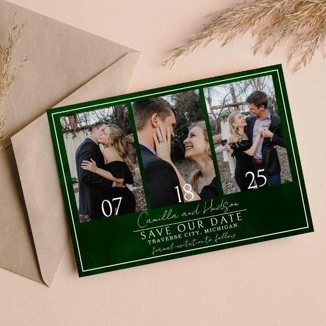 Save The Date Jewel Tone Romance | Émeraude | Mariage (Créateur téléchargé)
