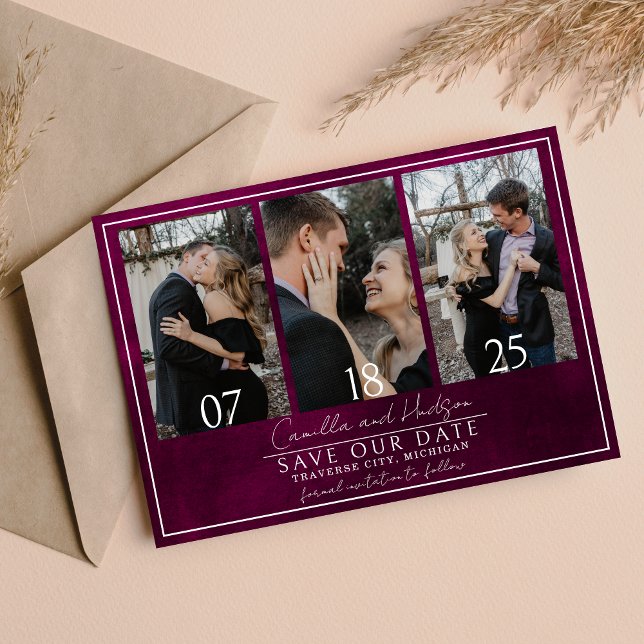 Save The Date Jewel Tone Romance | Garnet | Mariage (Créateur téléchargé)