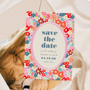 Save The Date Joie florissante Gras brillant Jardin floral Maria
