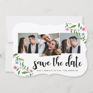 Save The Date Joli Floral et Mariage de points