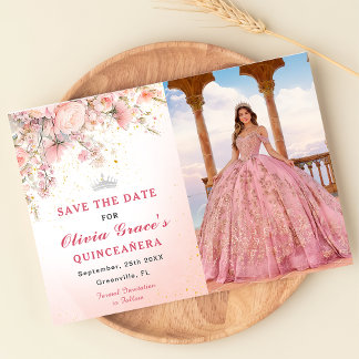 Save The Date Joli Jardin Fleur sauvage Aquarelle Sweet 16