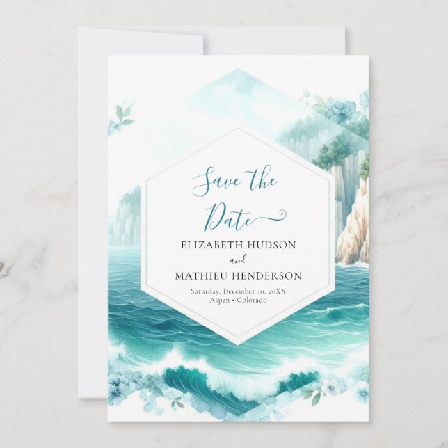 Save The Date Joli Mariage Nautique Modifiable (Devant)