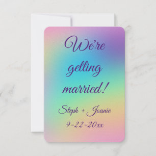Save The Date Joli Pastel Rainbow Mariage dégradé