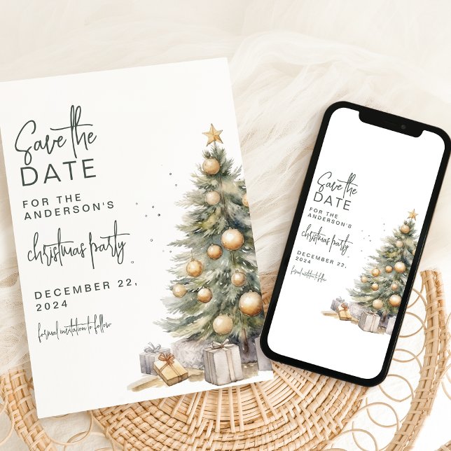 Save The Date Joli sapin de Noël | Fête de Noël (Créateur téléchargé)