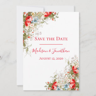 Save The Date Joli Whimsy Fleurs sauvages Mariage de script