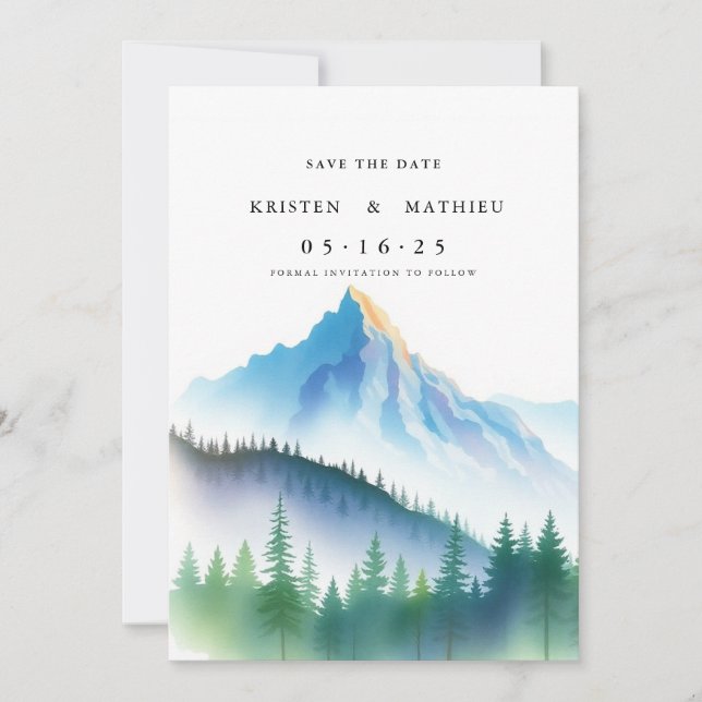 Save The Date Jolie montagne imprimable (Devant)