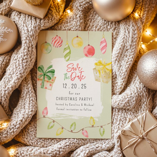 Save The Date Jolie Soirée Verte de Noël avec Chansonnette et Re (Créateur téléchargé)