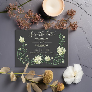 Save The Date Jolies fleurs Art nouveau sauver la date sombre