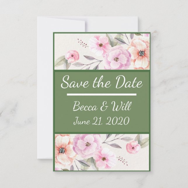 Save The Date Jolies Fleurs Bleues (Devant)