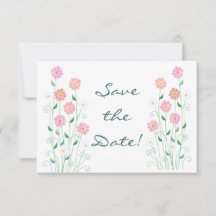 Jolies Marguerites Roses Enregistrer la Date de Ma
