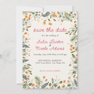 Save The Date Jonquilles botaniques fleurs de pivoine et marguer