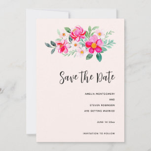 Save The Date Jouer Joli Mariage de bouquet rose