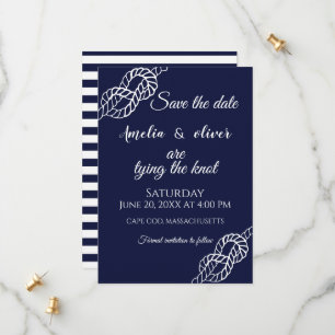 Save The Date Jouer le noeud corde nautique Blanc & Mariage de m