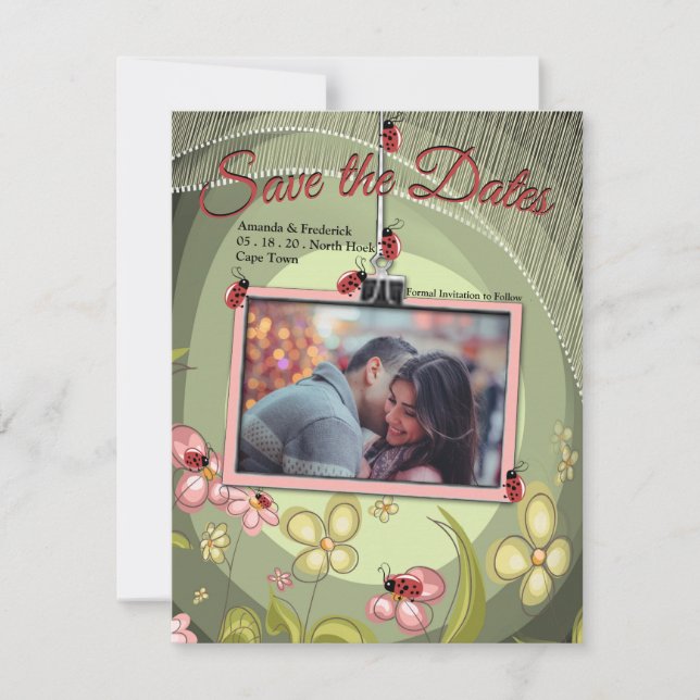 Save The Date Jouer Vert & Lady-bird (Devant)