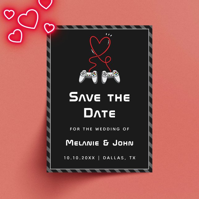 Save The Date Joueur Mariage Geek Amour Romantique Joueur 1 2 Dr (Créateur téléchargé)