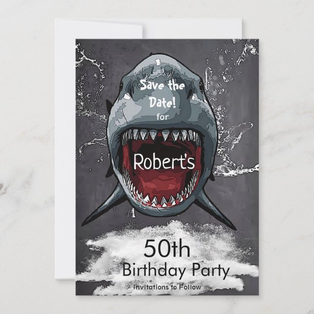 Save The Date Jour de l'anniversaire du requin Sauvez la date de (Devant)