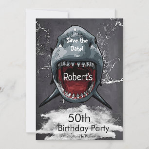 Save The Date Jour de l'anniversaire du requin Sauvez la date de