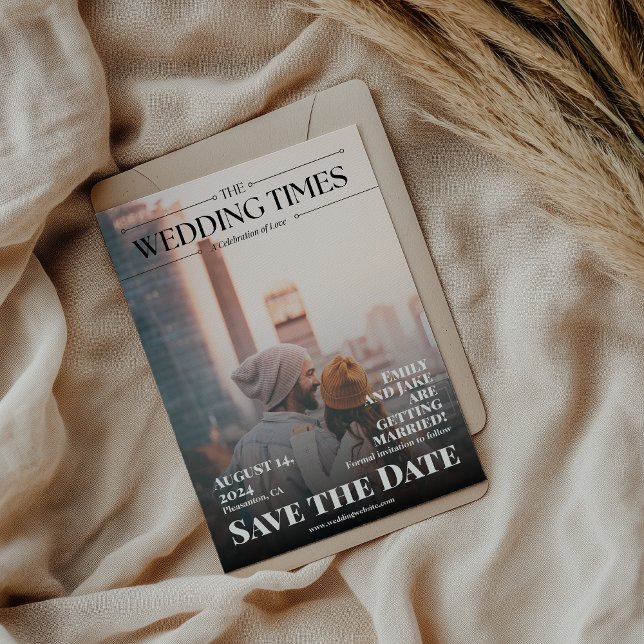 Save The Date Journal de magazine drôle Photo de mariage (Créateur téléchargé)