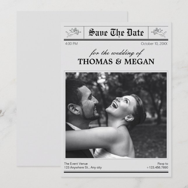 Save The Date journal photo mariage (Devant / Derrière)