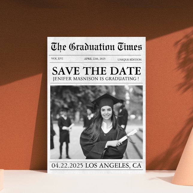 Save The Date Journal photo moderne Graduation enregistrer la da (Créateur téléchargé)