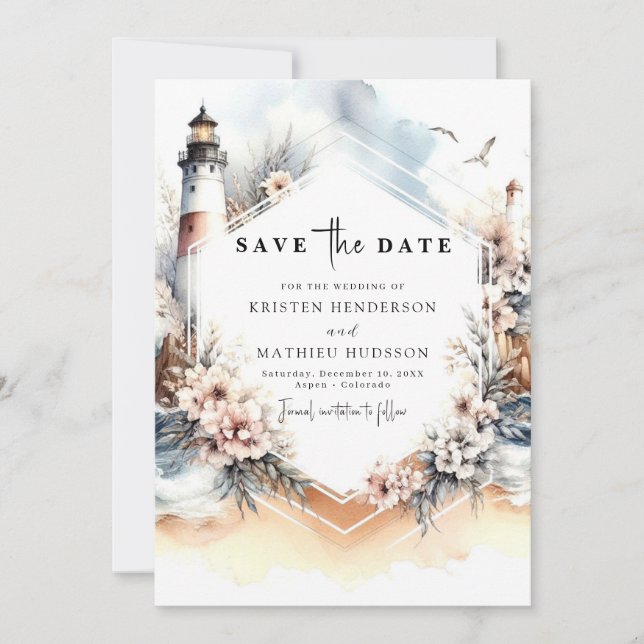 Save The Date Jovely Chic Mariage phare (Devant)