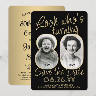 Save The Date Joyeux 80e anniversaire - Fête d'anniversaire avec