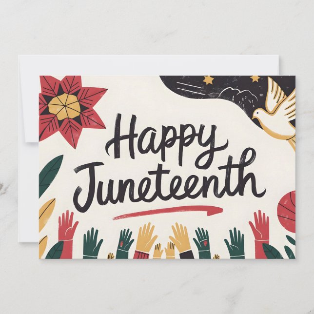 Save The Date Joyeux Junetten Colorful Freedom Day Design (Devant)