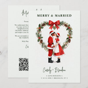 Save The Date Joyeux Noël Couple Santa Couronne de Coeur TLW26