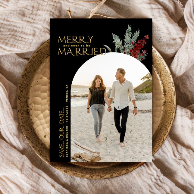 Save The Date Joyeux Noël des futurs mariés Photo (Créateur téléchargé)
