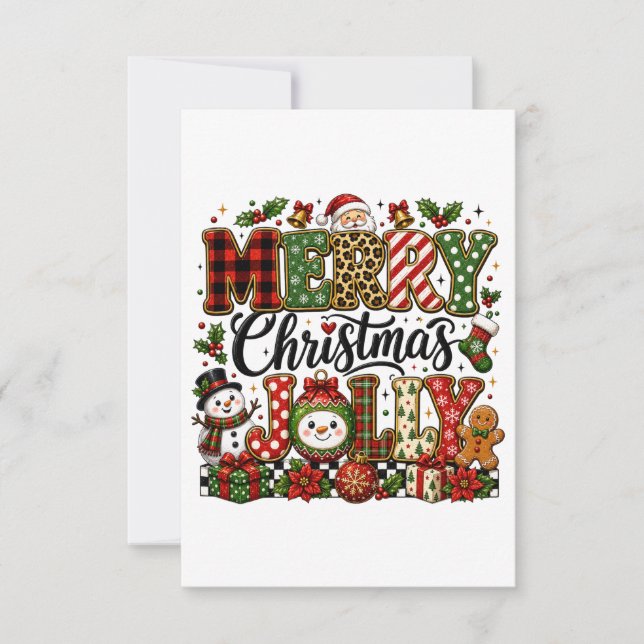 Save The Date Joyeux Noël mignon gai (Devant)