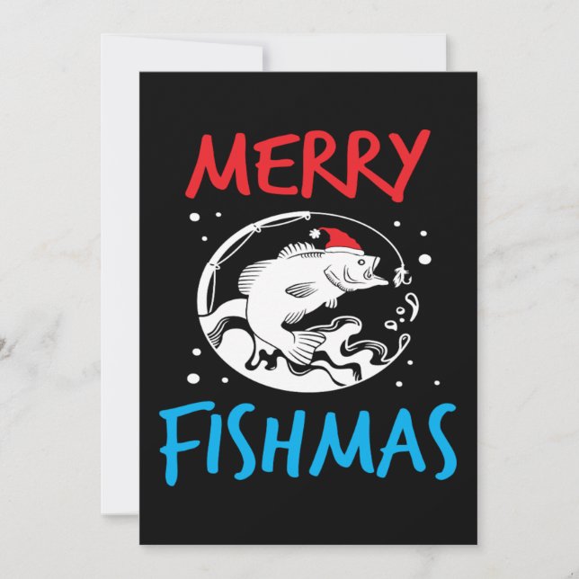 Save The Date Joyeux Noël Pêche Poisson Pun Drôle Vacances (Devant)