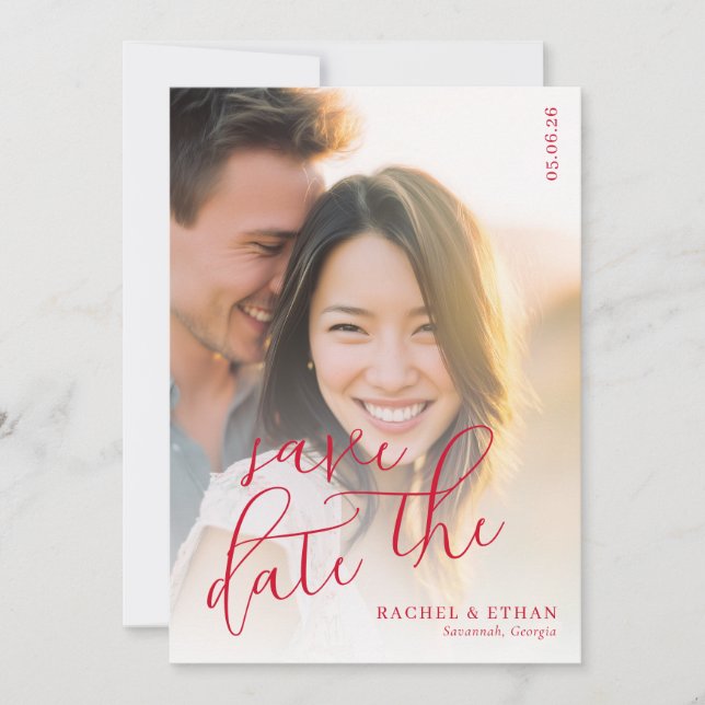 Save The Date Joyful Warm Romantic Photo (Devant)