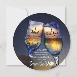 Save The Date Jumeau Flamme Sauvegarder les Dates Sauvegarder la