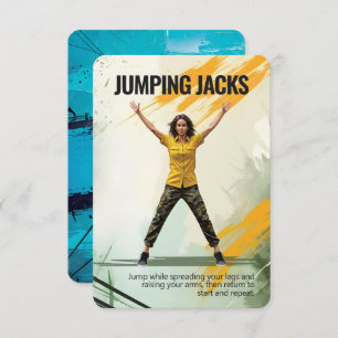 Save The Date Jumping Jacks Fitness Card avec Blue Backing