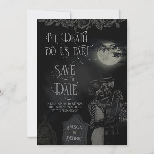 Save The Date Jusqu'à ce que la mort nous sépare Mariage gothiqu (Devant)
