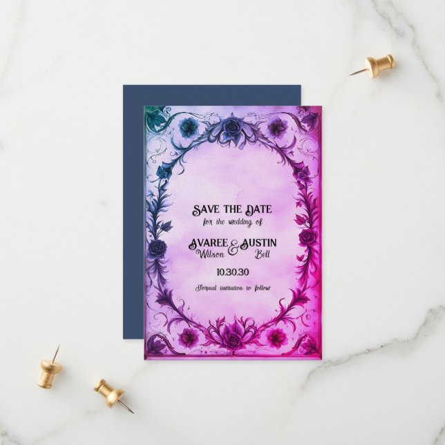 Save The Date Jusqu'à la mort Faisons-nous partie Mariage de sty (Devant/Arrière en situation)