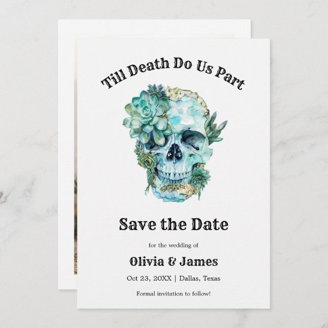 Save The Date Jusqu'à la mort faisons-nous partie Mariage d'Hall (Devant / Derrière)