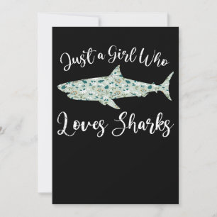 Save The Date Just Girl Who Loves Sharks