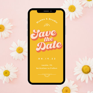 Save The Date Juste Peachy non photo mariage Enregistrer la date