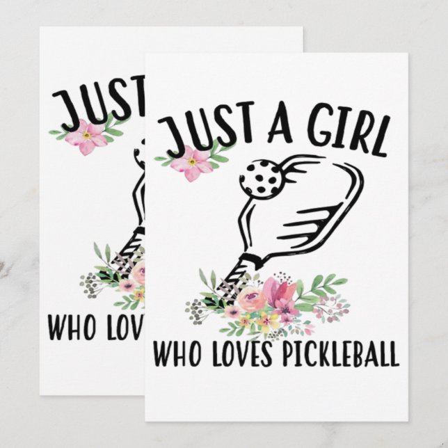 Save The Date Juste une fille qui adore Pickleball (Devant / Derrière)