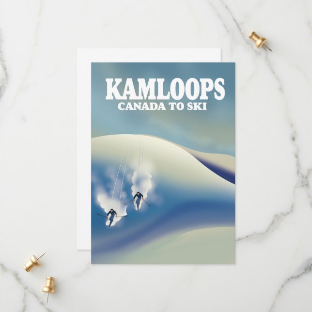Save The Date Kamloops Canada pour skier (Devant/Arrière en situation)