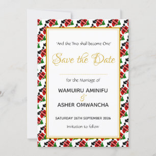 Save The Date KENYA Mariage Coutume Chrétienne Célébration